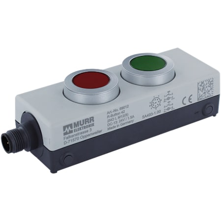 Murrelektronik Reset button with 2 illuminated push buttons, 1 NO, M12 connection, 8 poles 69012